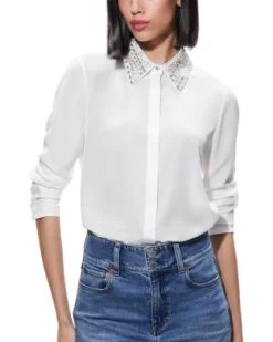 Willa Embellished Collar Shirt - Alice And Olivia