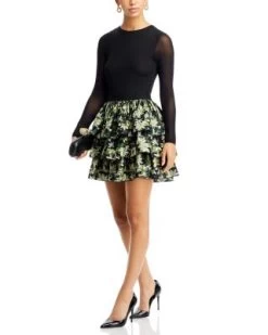 Chara Ruffle Skirt Mini Dress - Alice And Olivia -Alice And Olivia 13221064 fpx