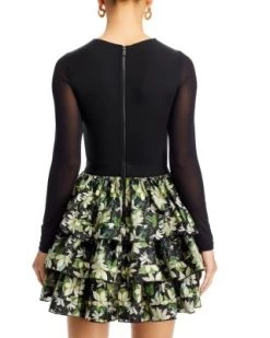 Chara Ruffle Skirt Mini Dress - Alice And Olivia -Alice And Olivia 13221066 fpx