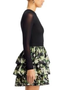 Chara Ruffle Skirt Mini Dress - Alice And Olivia -Alice And Olivia 13221067 fpx