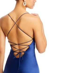 Montana Lace Up Back Slip Gown - Alice And Olivia -Alice And Olivia 13221078 fpx