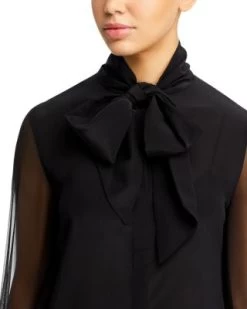 Lloyd Silk Tie Neck Top - Alice And Olivia -Alice And Olivia 13221092 fpx