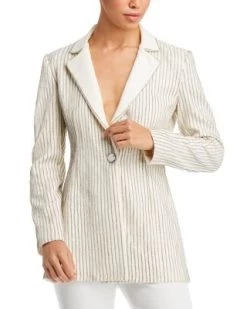 Yona Embellished Pinstripe Blazer - Alice And Olivia