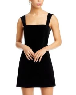 Taylum Sleeveless Velvet Mini Dress - Alice And Olivia