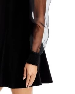 Paulette Velvet Puff Sleeve Mini Dress - Alice And Olivia -Alice And Olivia 13227821 fpx