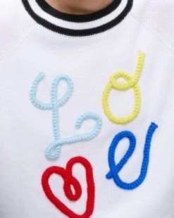 Albina Embroidered Wool Raglan Sweater - Alice And Olivia -Alice And Olivia 13241266 fpx