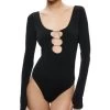 Kalena Front Cutouts Bodysuit - Alice And Olivia -Alice And Olivia 13242331 fpx