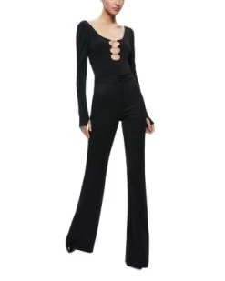 Kalena Front Cutouts Bodysuit - Alice And Olivia -Alice And Olivia 13242337 fpx