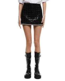 Rubi Sequined Tweed Mini Skirt - Alice And Olivia -Alice And Olivia 13244724 fpx