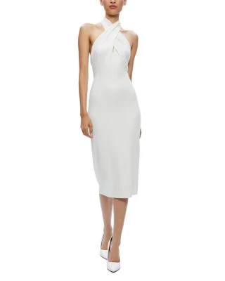 Suellen Twist Neck Halter Wool Dress - Alice And Olivia 3 Suellen Twist Neck Halter Wool Dress - Alice And Olivia