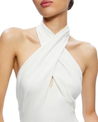 Suellen Twist Neck Halter Wool Dress - Alice And Olivia 4 Suellen Twist Neck Halter Wool Dress - Alice And Olivia - Image 2