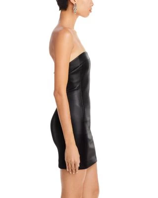 Kelly Faux Leather Strapless Dress - Alice And Olivia 6 Kelly Faux Leather Strapless Dress - Alice And Olivia - Image 4