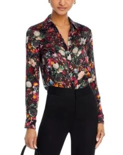 Eloise Button Down Blouse - Alice And Olivia