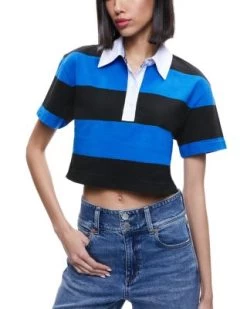 Treva Cropped Polo Shirt - Alice And Olivia