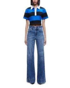 Treva Cropped Polo Shirt - Alice And Olivia -Alice And Olivia 13255351 fpx