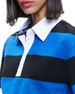 Treva Cropped Polo Shirt - Alice And Olivia -Alice And Olivia 13255353 fpx