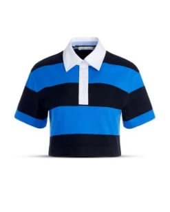 Treva Cropped Polo Shirt - Alice And Olivia -Alice And Olivia 13255369 fpx