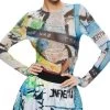 X Basquiat Delaina Crewneck Top - Alice And Olivia -Alice And Olivia 13273780 fpx