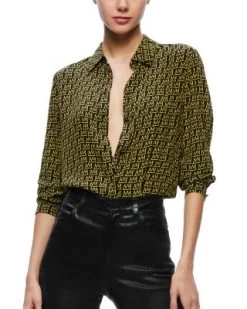 X Basquiat Willa Silk Shirt - Alice And Olivia