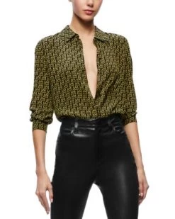 X Basquiat Willa Silk Shirt - Alice And Olivia -Alice And Olivia 13273786 fpx