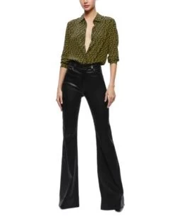 X Basquiat Willa Silk Shirt - Alice And Olivia -Alice And Olivia 13273787 fpx