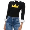 X Basquiat Porla Layered Look Sweater - Alice And Olivia