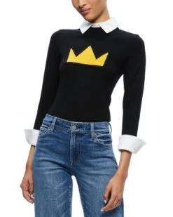 X Basquiat Porla Layered Look Sweater - Alice And Olivia
