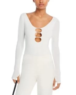 Kalena Front Cutouts Bodysuit - Alice And Olivia -Alice And Olivia 13274749 fpx