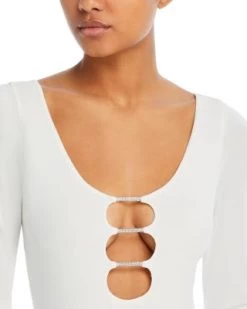 Kalena Front Cutouts Bodysuit - Alice And Olivia -Alice And Olivia 13274754 fpx