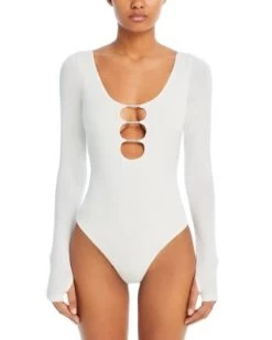 Kalena Front Cutouts Bodysuit - Alice And Olivia -Alice And Olivia 13275166 fpx