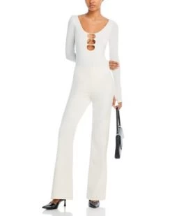 Kalena Front Cutouts Bodysuit - Alice And Olivia -Alice And Olivia 13275169 fpx