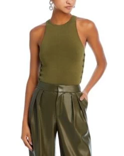 Soleil Cut Out Tank - Alice And Olivia