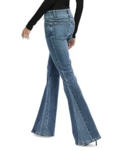 Stacy Godets Low Rise Flare Leg Jeans In True Blues Dark - Alice And Olivia -Alice And Olivia 13294036 fpx