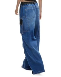 Joette Wide Leg Cargo Jeans In Brooklyn Blue - Alice And Olivia -Alice And Olivia 13299521 fpx