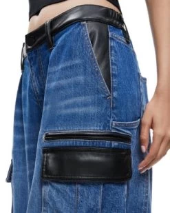 Joette Wide Leg Cargo Jeans In Brooklyn Blue - Alice And Olivia -Alice And Olivia 13318317 fpx