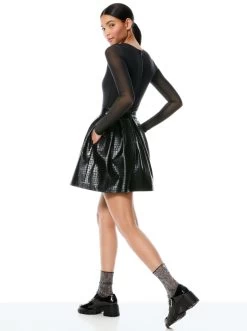 CHARA VEGAN LEATHER MINI DRESS