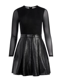 CHARA VEGAN LEATHER MINI DRESS 11 CHARA VEGAN LEATHER MINI DRESS -Alice And Olivia CC109I41528A001 06