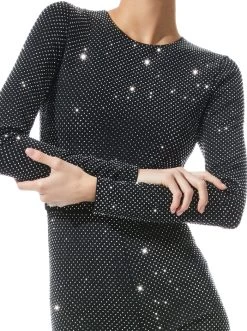FREDDIE CREWNECK EMBELLISHED CATSUIT -Alice And Olivia CC209E49801Z021 04