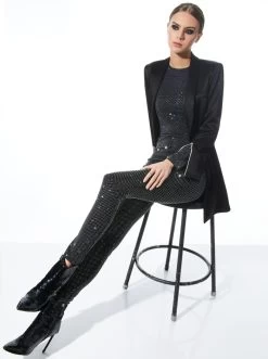 FREDDIE CREWNECK EMBELLISHED CATSUIT -Alice And Olivia CC209E49801Z021 05