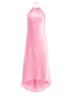 RAYNI HALTER NECK HIGH LOW MIDI DRESS -Alice And Olivia CC211207507D650 06