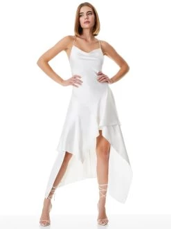 EVANA ASYMMETRICAL SLIP DRESS -Alice And Olivia CC211A10504A056 05