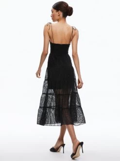 SHANTI BUTTON FRONT TIERED DRESS