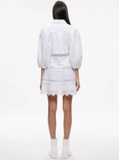BLAKESLEY BLOUSON SLEEVE EYELET MINI DRESS