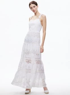 ALORA EMBROIDERED SWEETHEART MAXI DRESS -Alice And Olivia CC304D08533A100 05