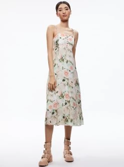 LORELLE GODET SKIRT MIDI DRESS -Alice And Olivia CC304P58514H330 05