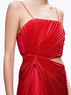 FAYETH CUT OUT ASYMMETRICAL HEM MIDI DRESS -Alice And Olivia CC305081506B622 04