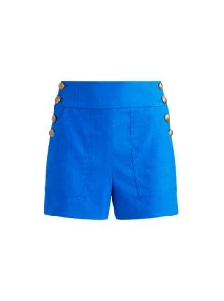 DONALD LINEN HIGH WAISTED SIDE BUTTON SHORTS -Alice And Olivia CC305418602Y400 06