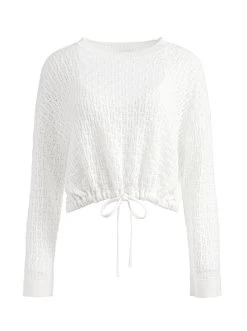 BERNETTA CROPPED PULLOVER WITH DRAWSTRING -Alice And Olivia CC305547704B135 06