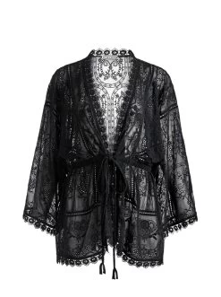 SHONA EMBROIDERED BATWING HIGH LOW BLOUSE -Alice And Olivia CC305D01030A001 06