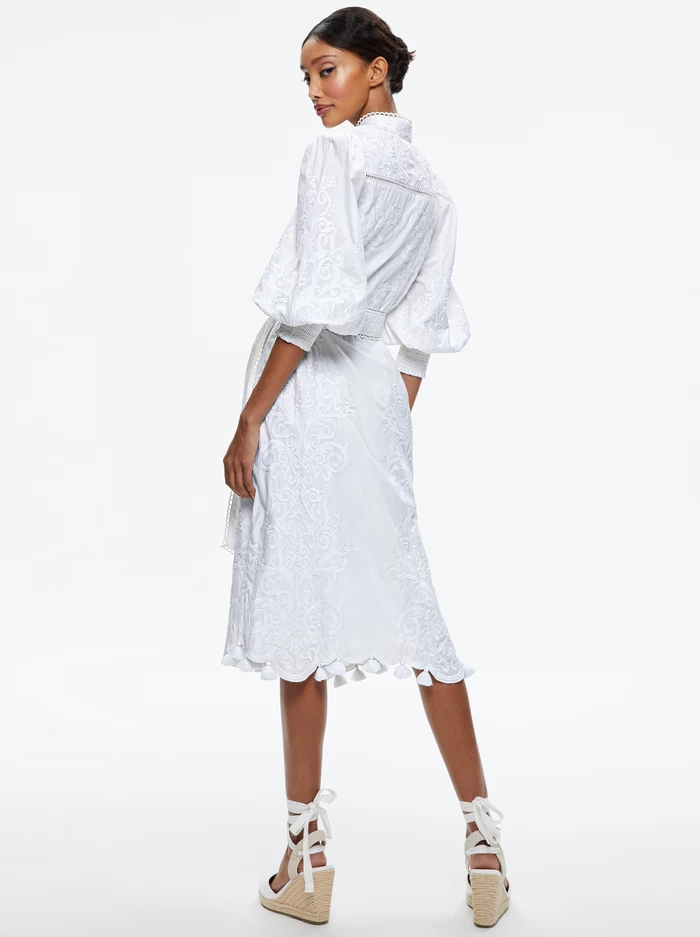 SHANLEY EMBROIDERED BUTTON FRONT MIDI DRESS 3 SHANLEY EMBROIDERED BUTTON FRONT MIDI DRESS